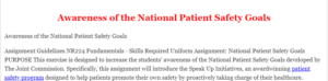 Awareness of the National Patient Safety Goals