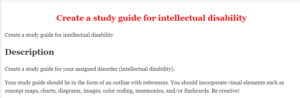 Create a study guide for intellectual disability