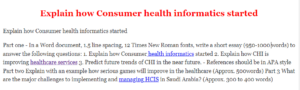 Explain how Consumer health informatics started