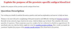 Explain the purpose of the prostate-specific antigen blood test