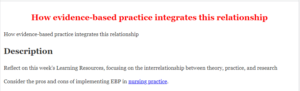 How evidence-based practice integrates this relationship
