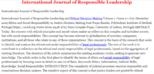International Journal of Responsible Leadership