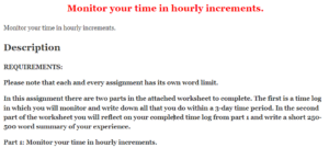 Monitor your time in hourly increments.