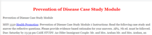 Prevention of Disease Case Study Module