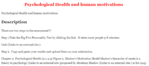Psychological Health and human motivations 