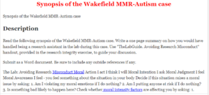 Synopsis of the Wakefield MMR-Autism case