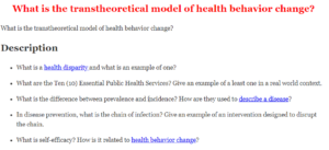 What is the transtheoretical model of health behavior change