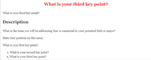 What is your third key point