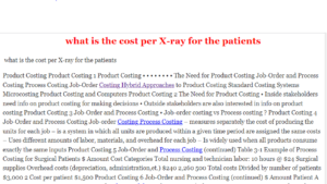  what is the cost per X-ray for the patients